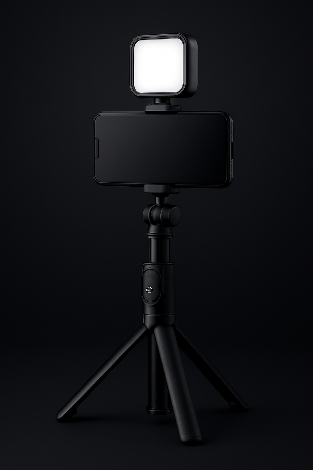 EverydayStand Bluetooth selfie stick tripod with remote and optional fill light for iPhone & Android.